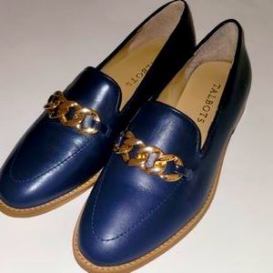 Talbots Classic Cassidy Leather Loafer in Navy Blue Size 7